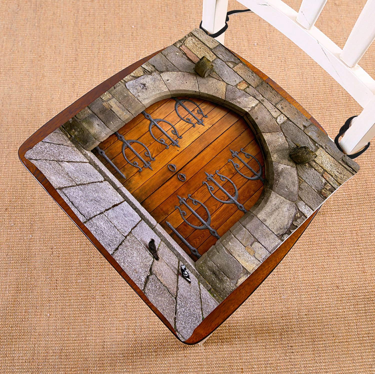 Vintage Wooden Door Iron Ornaments - Medieval Castle Style Bed Runner & Bed Scarf (20x95 Inch) - Perfect for Gothic Bedroom Decor, Farmhouse Style Headboard Accent, and Castle-Themed Wedding Decorations