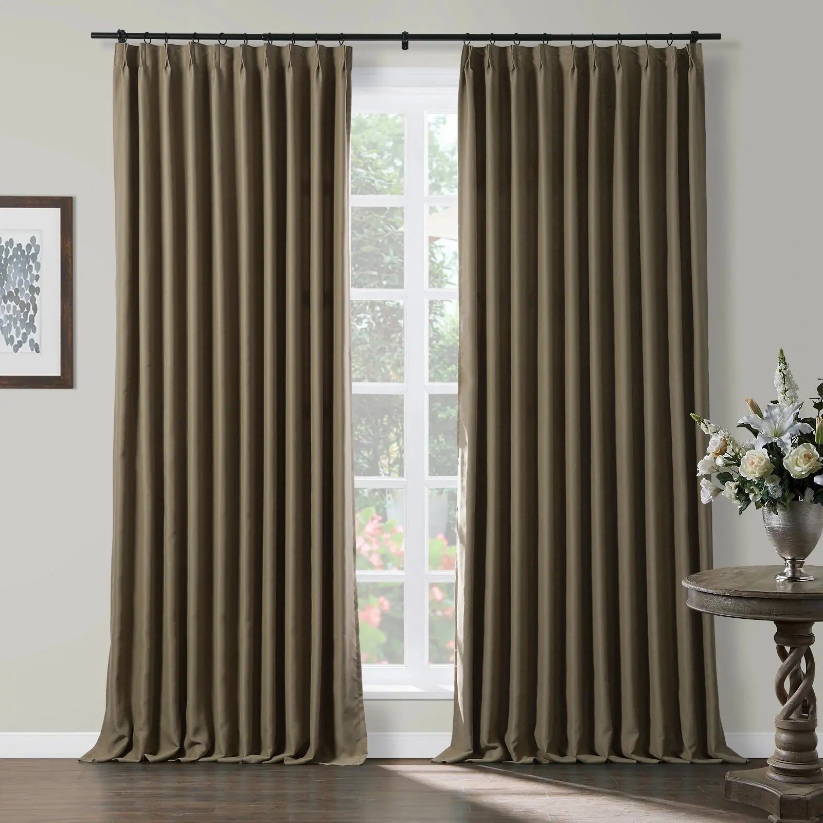 Blackout Pleated Curtains - 100% Light Blocking, Thermal Insulated for Bedroom & Living Room - Atlanta Home Decor