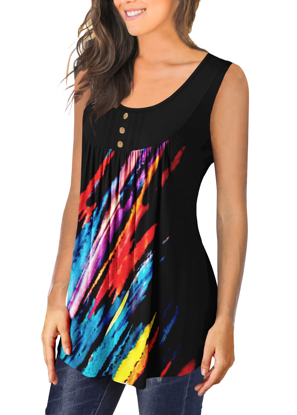 Plus Size Women's Casual Tank Tops - Summer Sleeveless Blouses for Leggings & Tunics