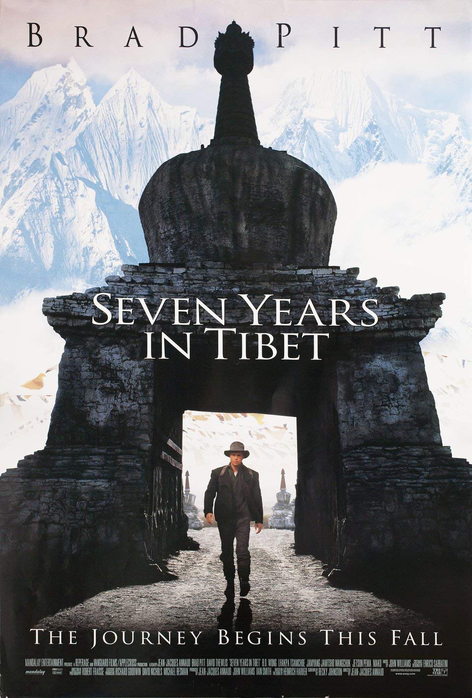 Seven Years in Tibet 1997 Movie Poster - Vintage US One Sheet Film Poster for Home Theater Decor, Cinema Room Wall Art & Classic Movie Memorabilia Collection