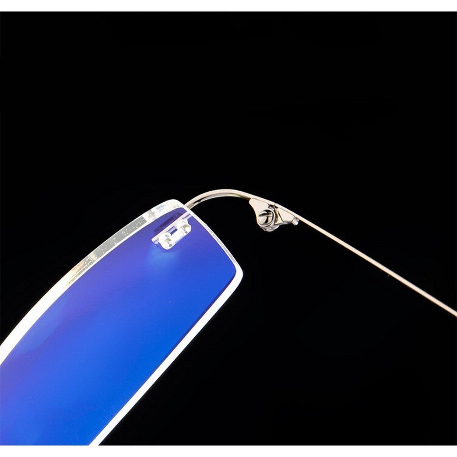 Stylish Rimless Blue Light Blocking Glasses for Men & Women - Anti Eye Strain Computer & Gaming Glasses for Office Work & Screen Time Protection