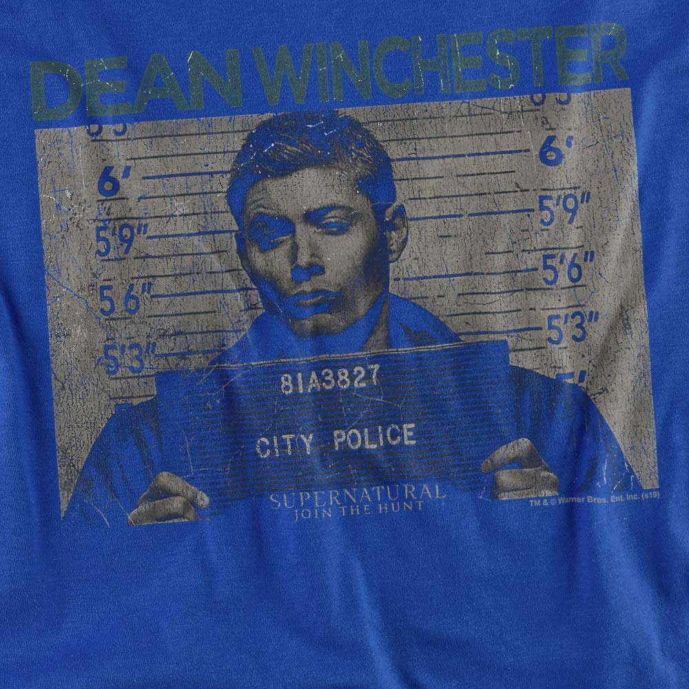 Supernatural Dean Winchester Mug Shot Vintage T-Shirt for Women - Soft Cotton Tee for Casual Wear & Fan Gifts