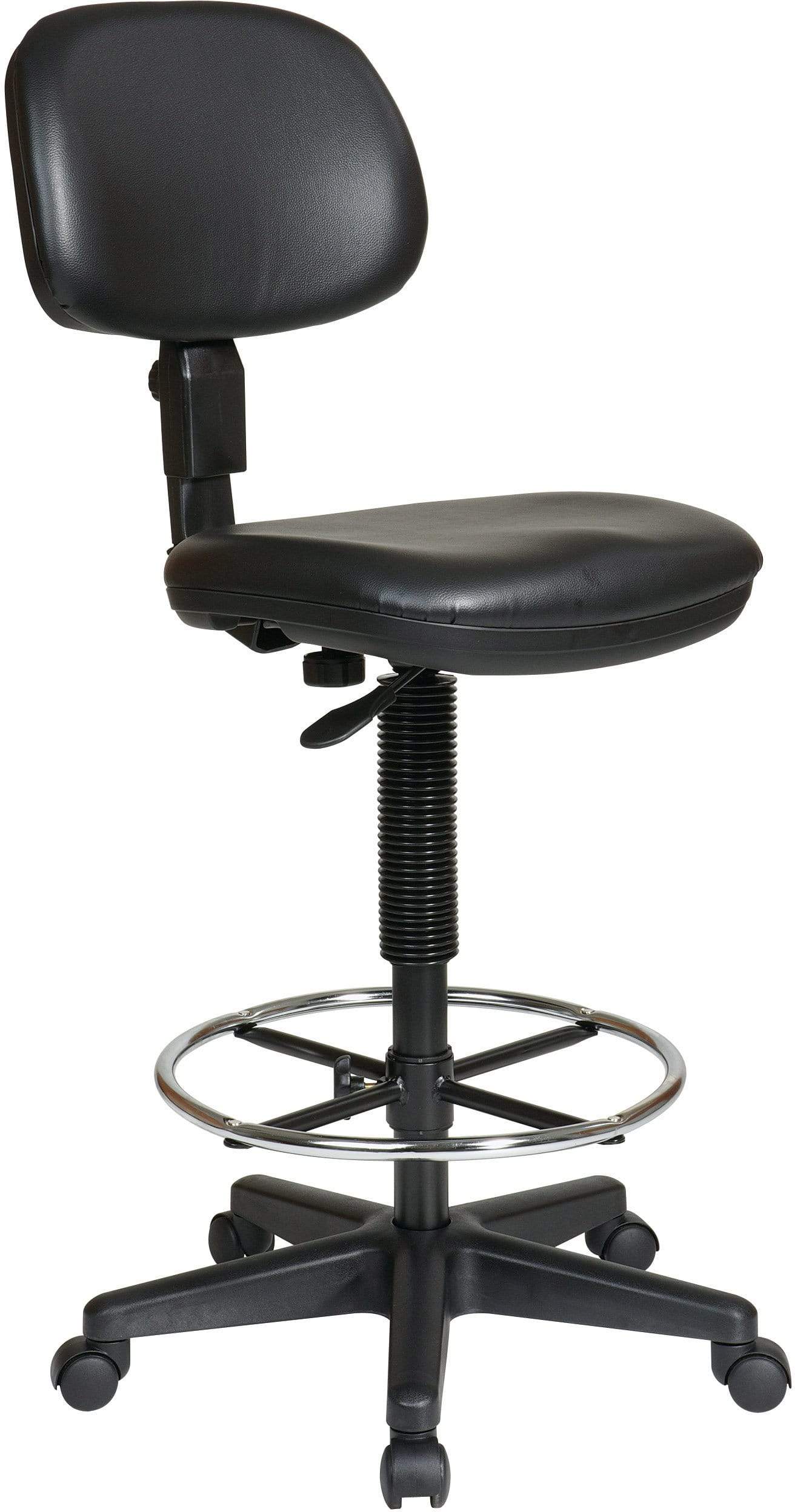 Office Star Work Smart Economical Vinyl Drafting Stool [DC517V] - Adjustable Height Rolling Chair for Architects, Artists & Designers - Perfect for Home Office, Studio & Workspace