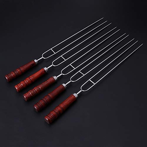 5-Piece Stainless Steel Roasting Forks Set with Storage Bag - Perfect for Camping, Hot Dogs, BBQ Skewers & Outdoor Grilling - Durable Barbecue Tools for Picnics, Backyard Parties & Tailgating