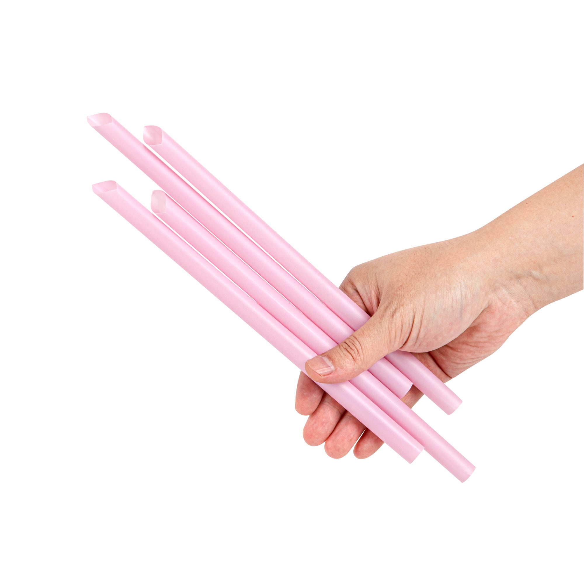 Eco-Friendly Extra Wide Pink PLA Boba Straws - Compostable, Pointed Tip, 9mm (100 Count) | Perfect for Bubble Tea, Smoothies, and Iced Drinks