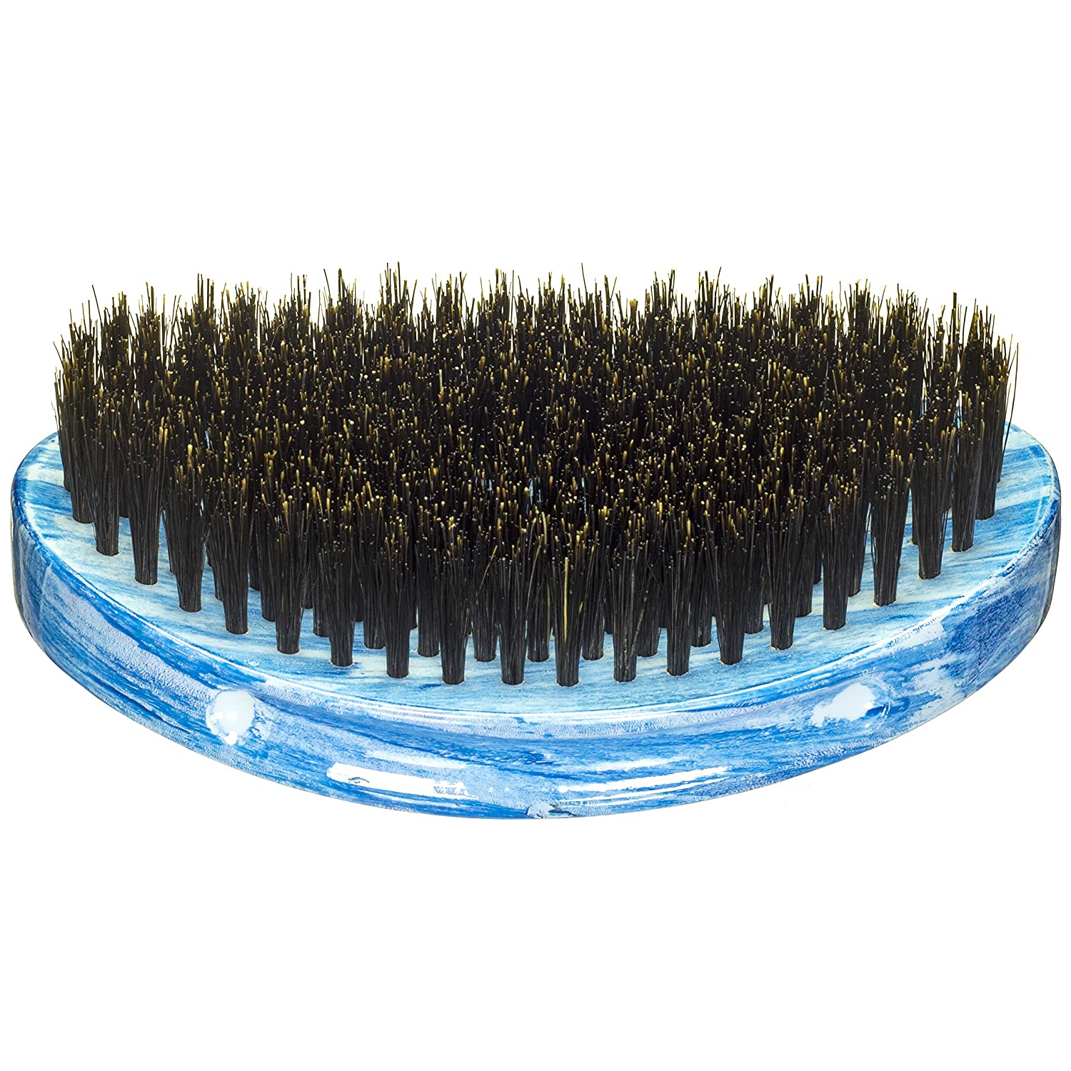 Torino Pro Medium Wave Brush #19 - Curved Palm Hair Brush for 360 Waves & Textured Hair | Perfect for Men's Grooming, Wave Training & Styling