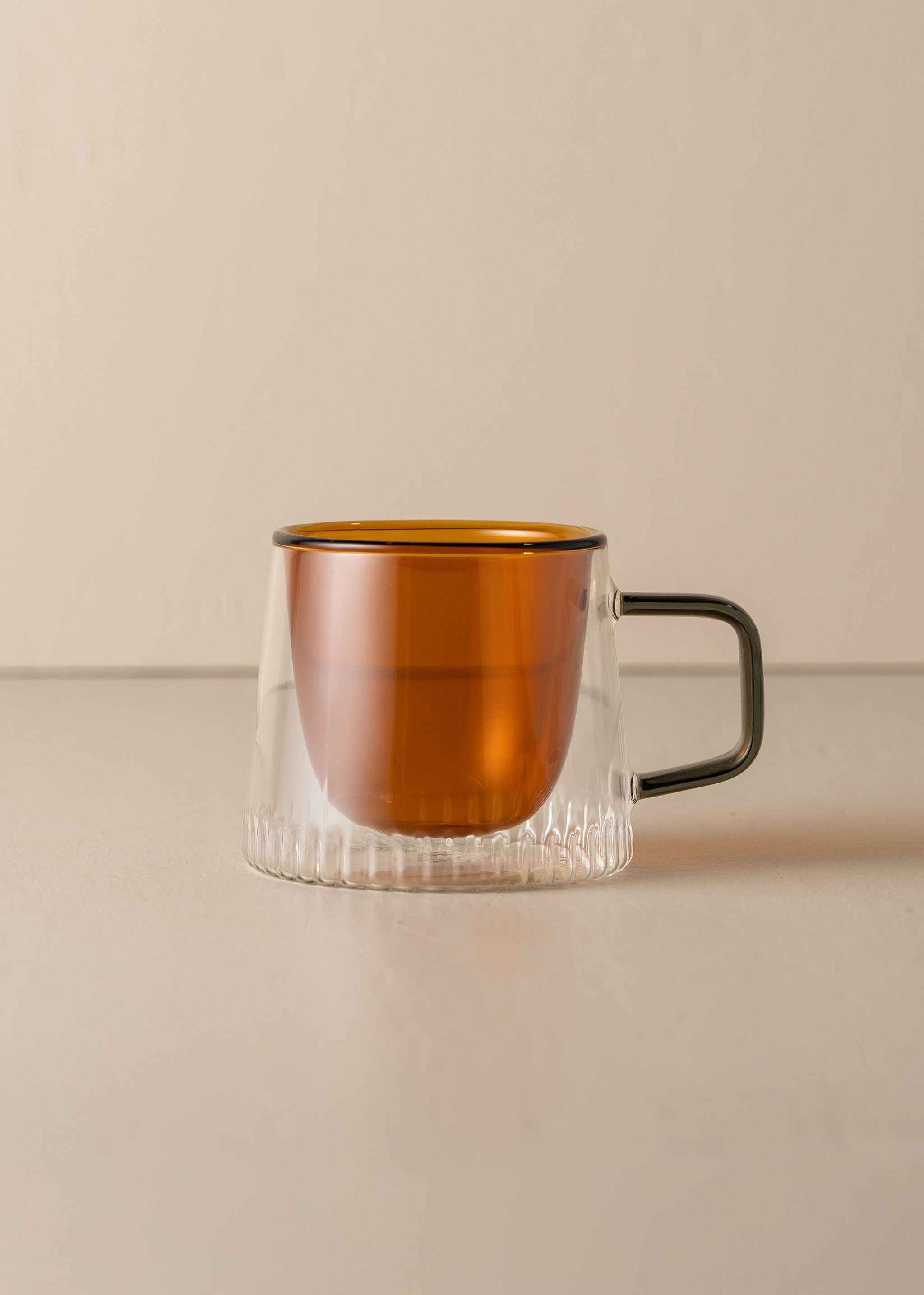 Premium Dark Amber Glass Coffee Cup - Insulated & Durable for Hot & Cold Drinks - Perfect for Home, Office, or Travel Use