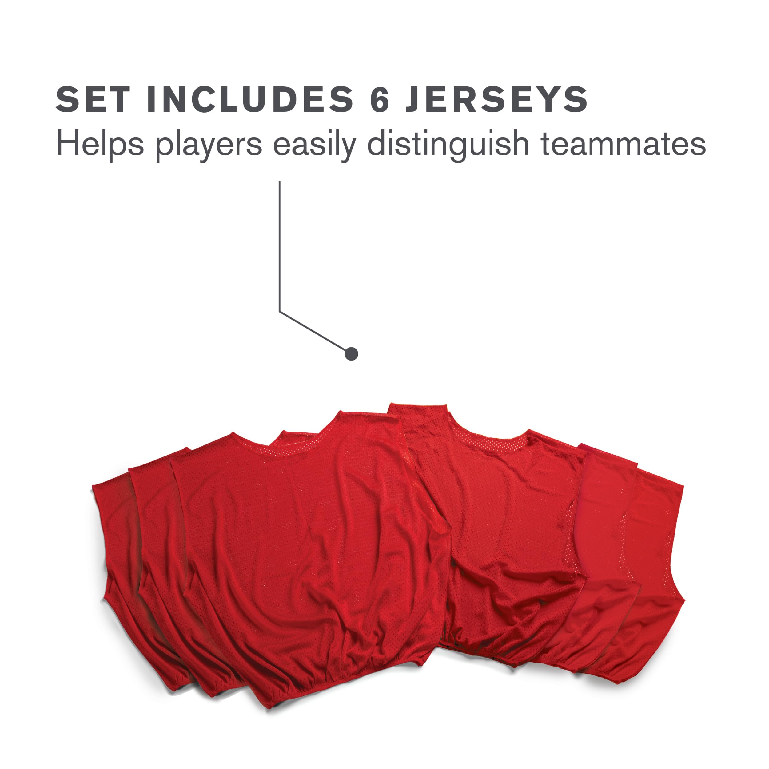 SKLZ Sports Mesh Practice Jersey Pack of 6 - Durable & Breathable Team Jerseys for Football, Basketball, Soccer - Perfect for Training, Games & Team Uniforms