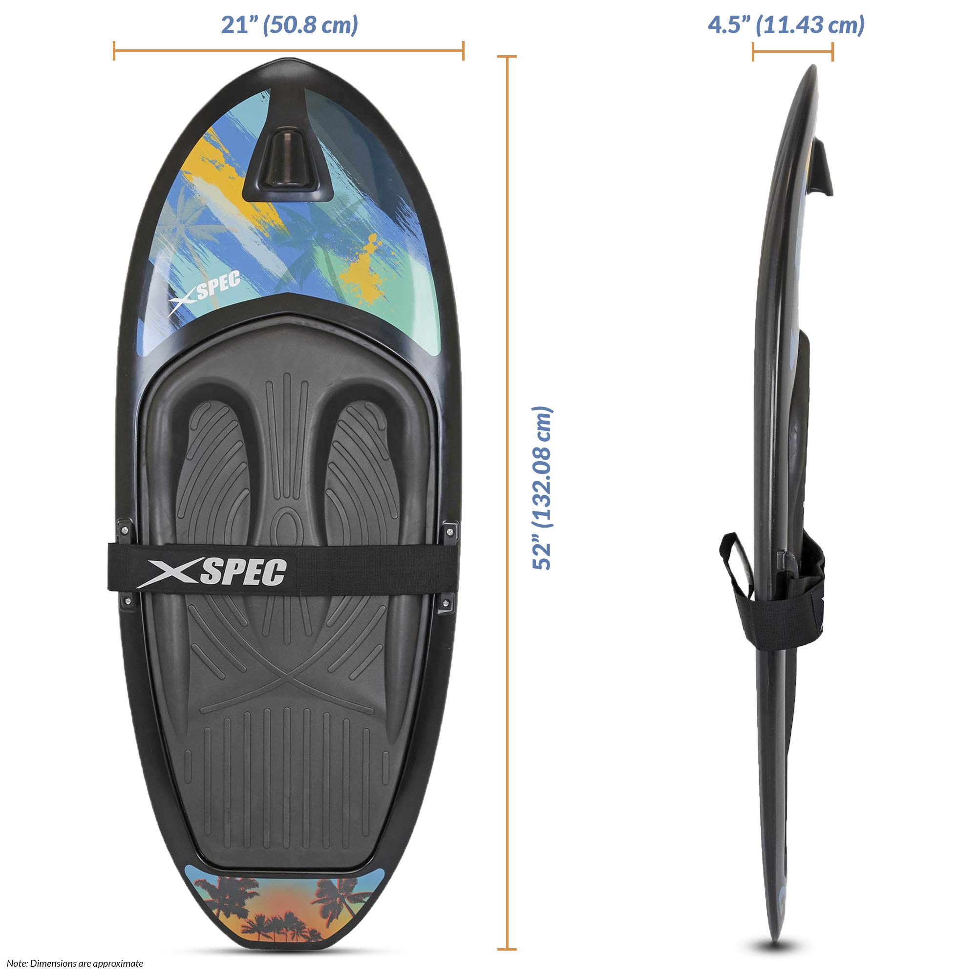 Xspec Kneeboard with Hook Strap - Padded Foam Surface for Surfing, Boating & Water Sports - Comfortable & Durable for Kids, Teens & Adults - Perfect for Knee Surfing, Wakeboarding & Water Activities