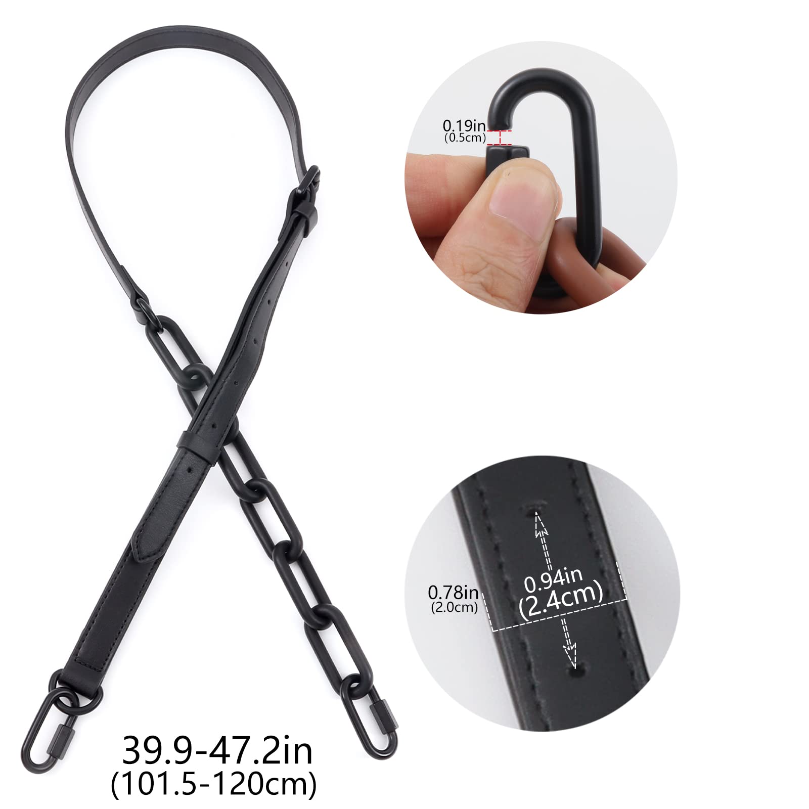 BAIXUEJI Genuine Leather Crossbody Bag Strap - Adjustable Replacement Shoulder Strap for Handbags & Purses - Perfect for Work, Travel & Everyday Use