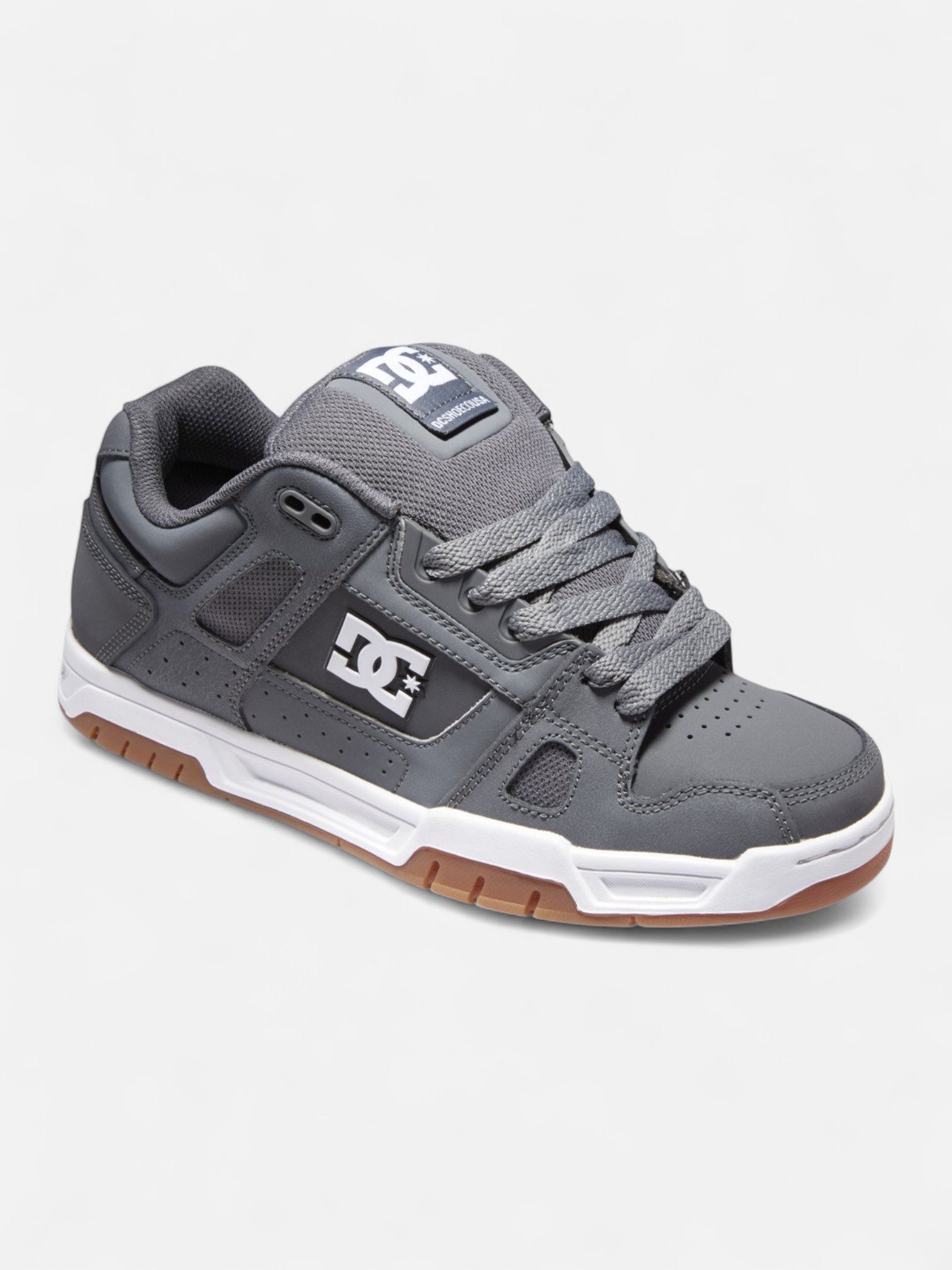 DC Stag Skate Shoes for Men - Lightweight & Durable Sneakers for Skateboarding, Casual Wear & Street Style (Grey/Brown)