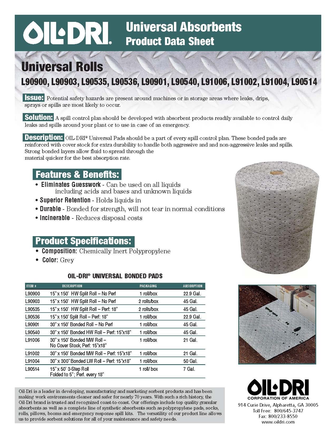 Oil-Dri L91006 Universal Dimpled Perforated Roll - 30