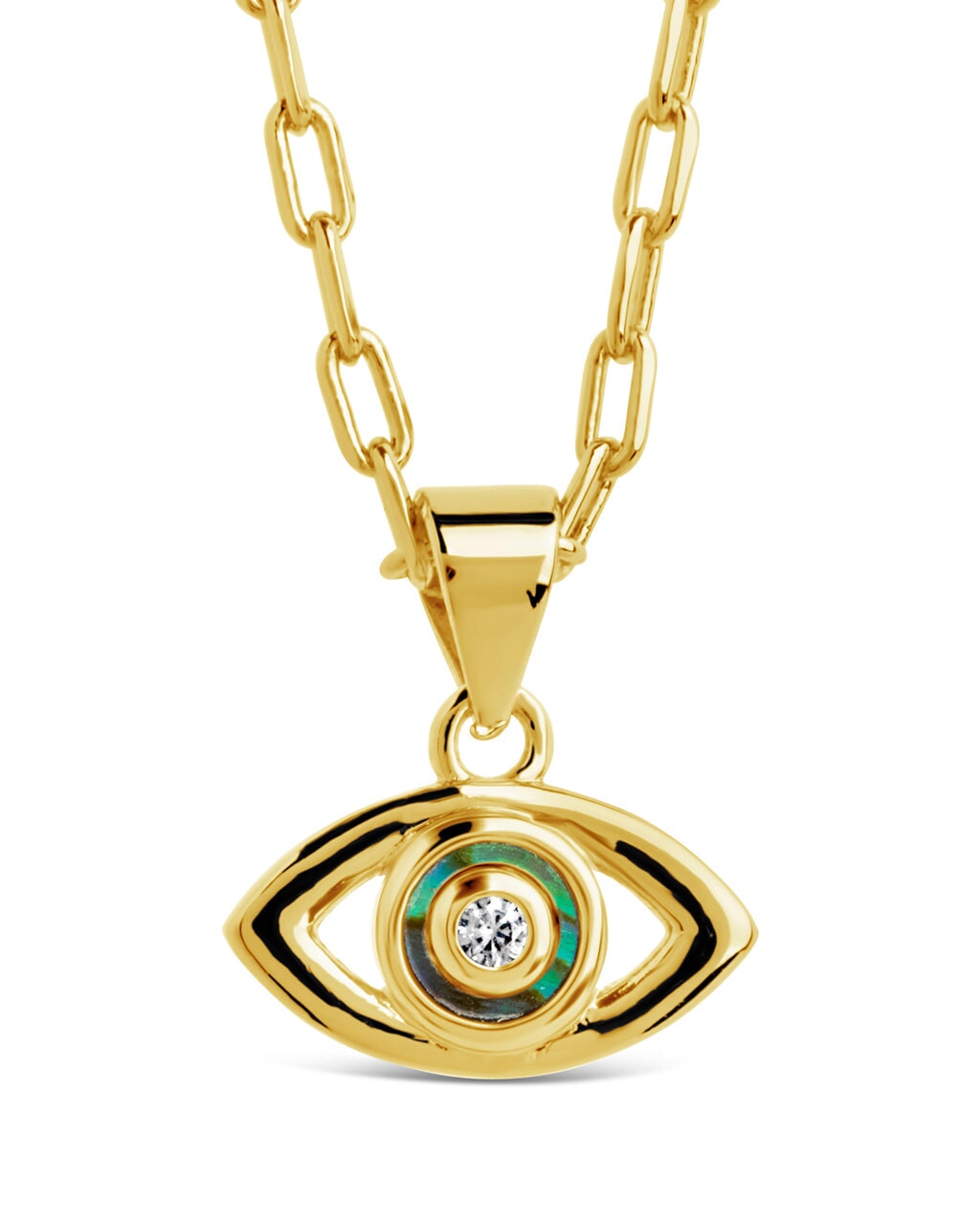 Leidy CZ & Mother of Pearl Evil Eye Pendant Necklace - Elegant Protection Jewelry for Women, Gift for Birthday & Special Occasions
