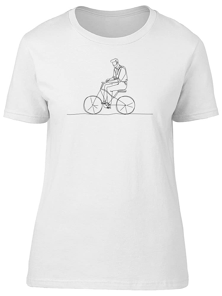 Men's & Women's Bicycle Line Sketch Graphic T-Shirt - Casual Cotton Tee for Cycling Enthusiasts, Outdoor Activities & Streetwear Fashion