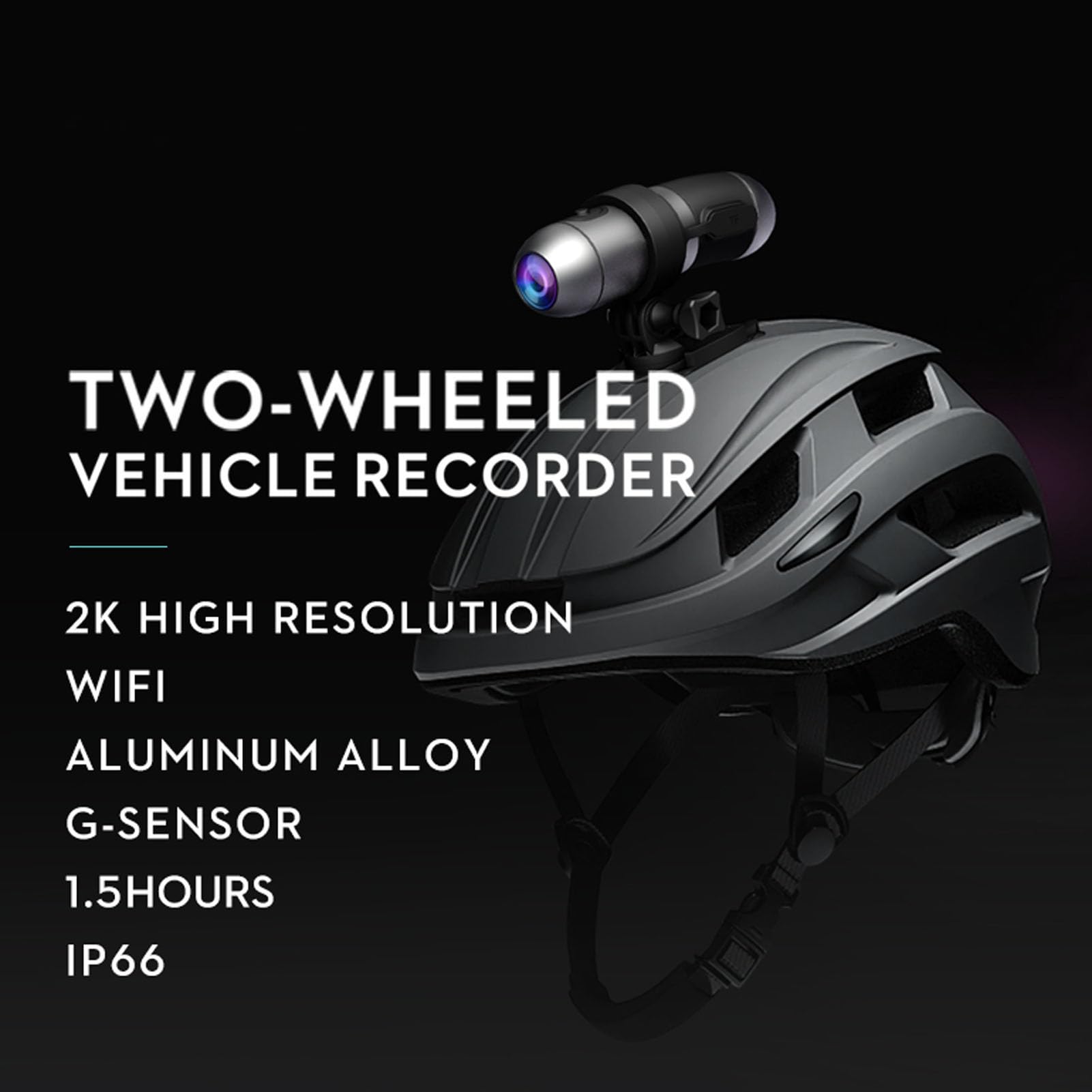 2K Dual Lens Motorcycle Helmet Camera - Waterproof Front & Rear Bike Camera with Loop Recording | Action Sports Camera for Cycling, Motorcycling & Adventure Riding