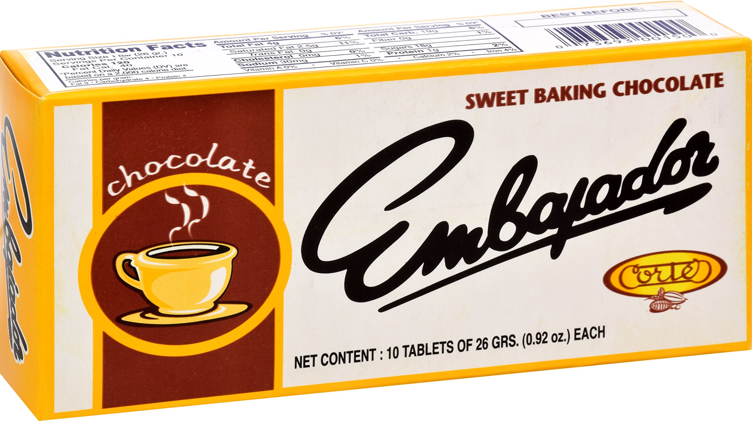 Goya Foods Sweet Baking Chocolate Bars - 9.17 Oz (Pack of 36) | Premium Chocolate for Baking, Desserts & Hot Cocoa | Perfect for Cookies, Cakes & Holiday Treats