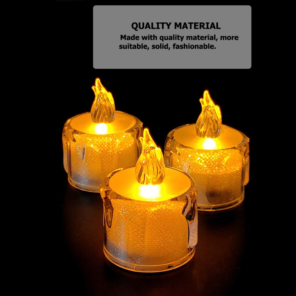 Garneck 12Pcs LED Electronic Candles - Halloween Decorative Lights, Plastic Candle-Shaped Lamps with White LED for Home Decor, Party, Wedding & Holiday Displays