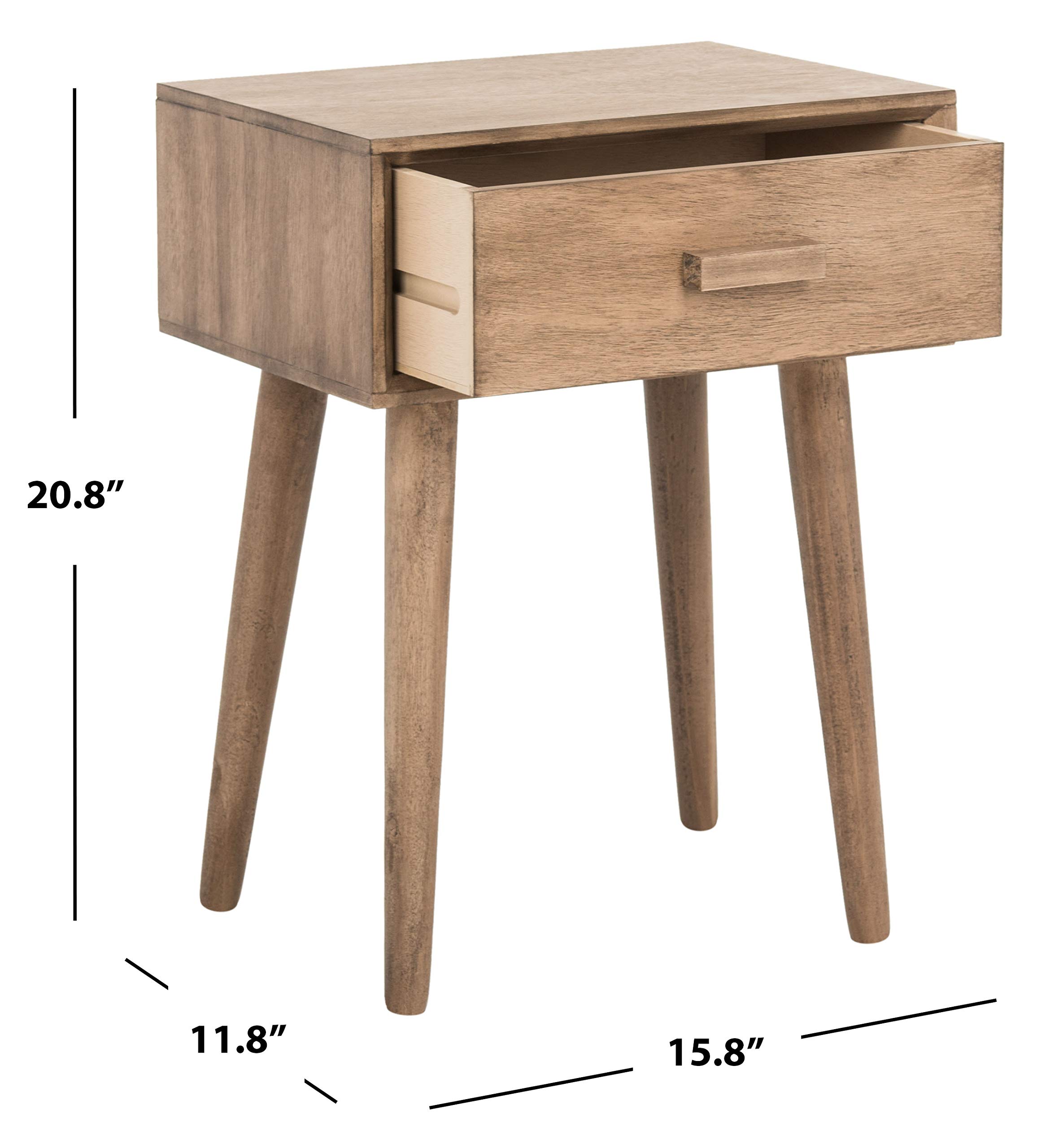 Safavieh Home Lyle Modern Chocolate Brown Accent Table - Stylish End Table for Living Room, Bedroom & Office Decor