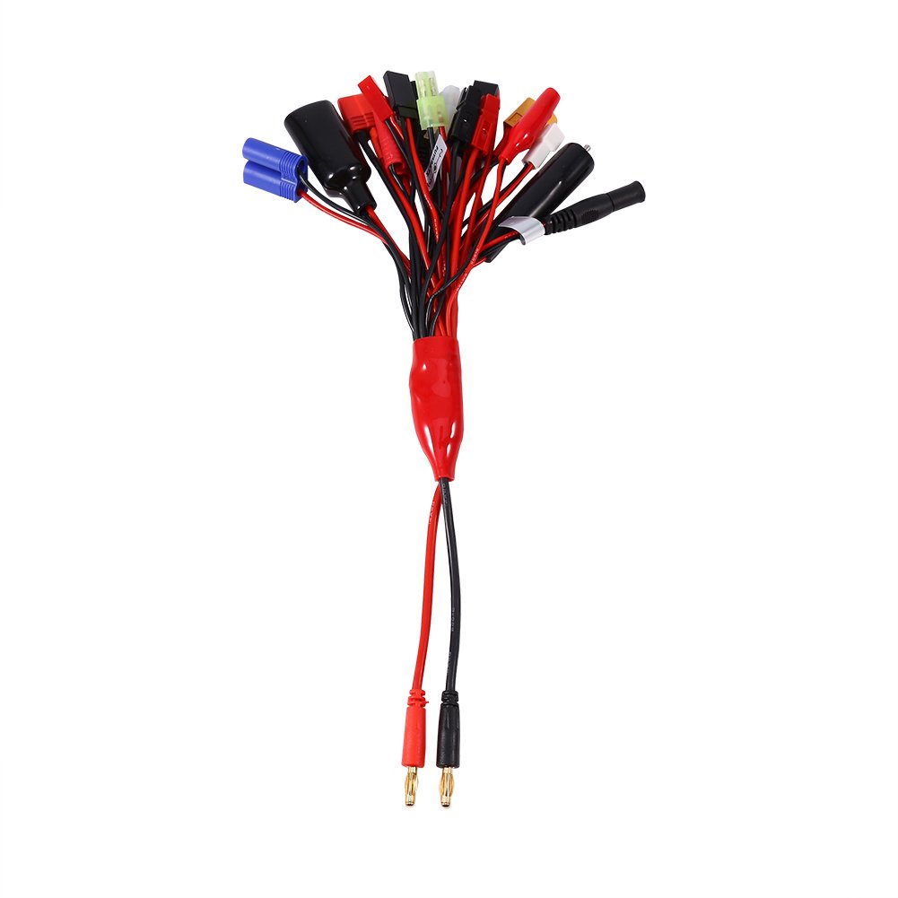 Dilwe 4.0mm Banana Plug Charger Cable - 19-in-1 Multi Charging Adapter for RC Batteries, B6 Charger, and Power Supplies | Perfect for RC Cars, Drones, and Hobby Electronics