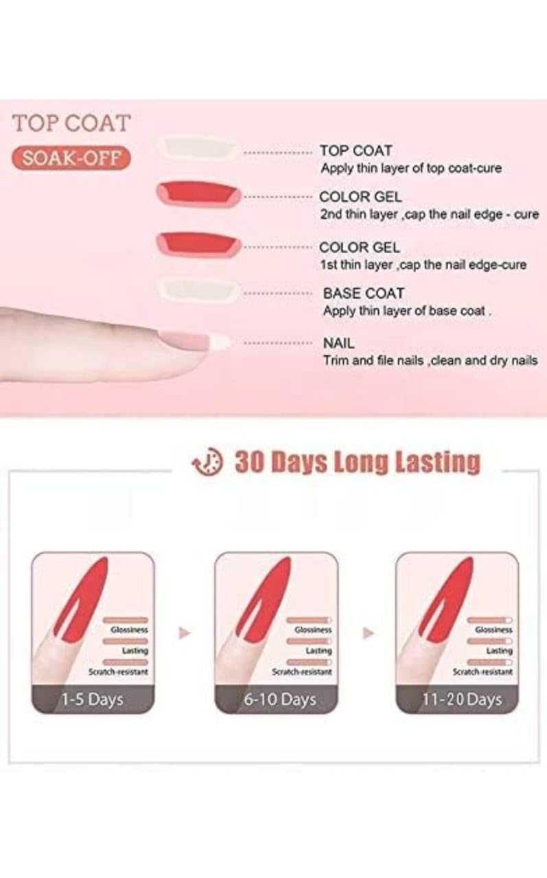 BOLT BEE UV Nail Lamp Kit - 4 Pack Matte & Gloss Finish Top Coat, Base Coat & Nail Primer (15ml Each) for Professional Nail Art | Perfect for Home Manicures & Salon Nail Extensions