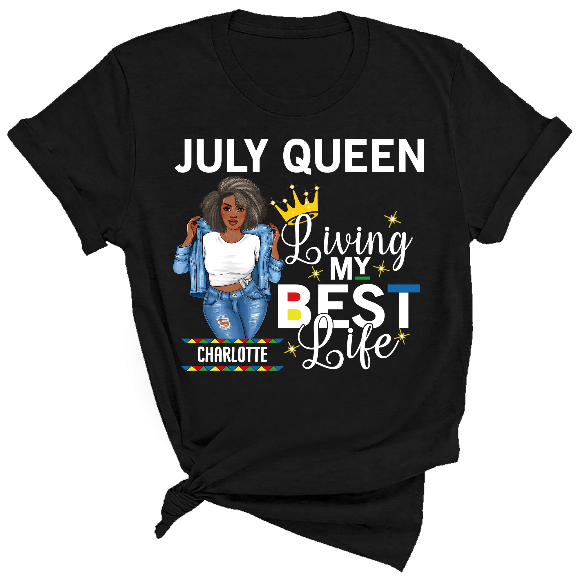 Personalized July Birthday Gifts for Women - Custom July Birthday T-Shirts, July Queen & Baby Shirts - Perfect for Birthday Parties, Summer Celebrations & Family Gatherings