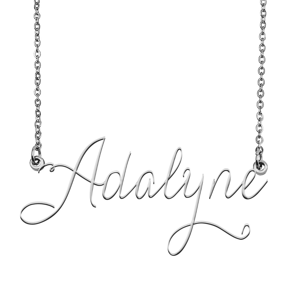 Custom Personalized Adalyne Name Necklace - Elegant Name Plate Jewelry for Women - Perfect Birthday Gift, Anniversary Present & Everyday Wear