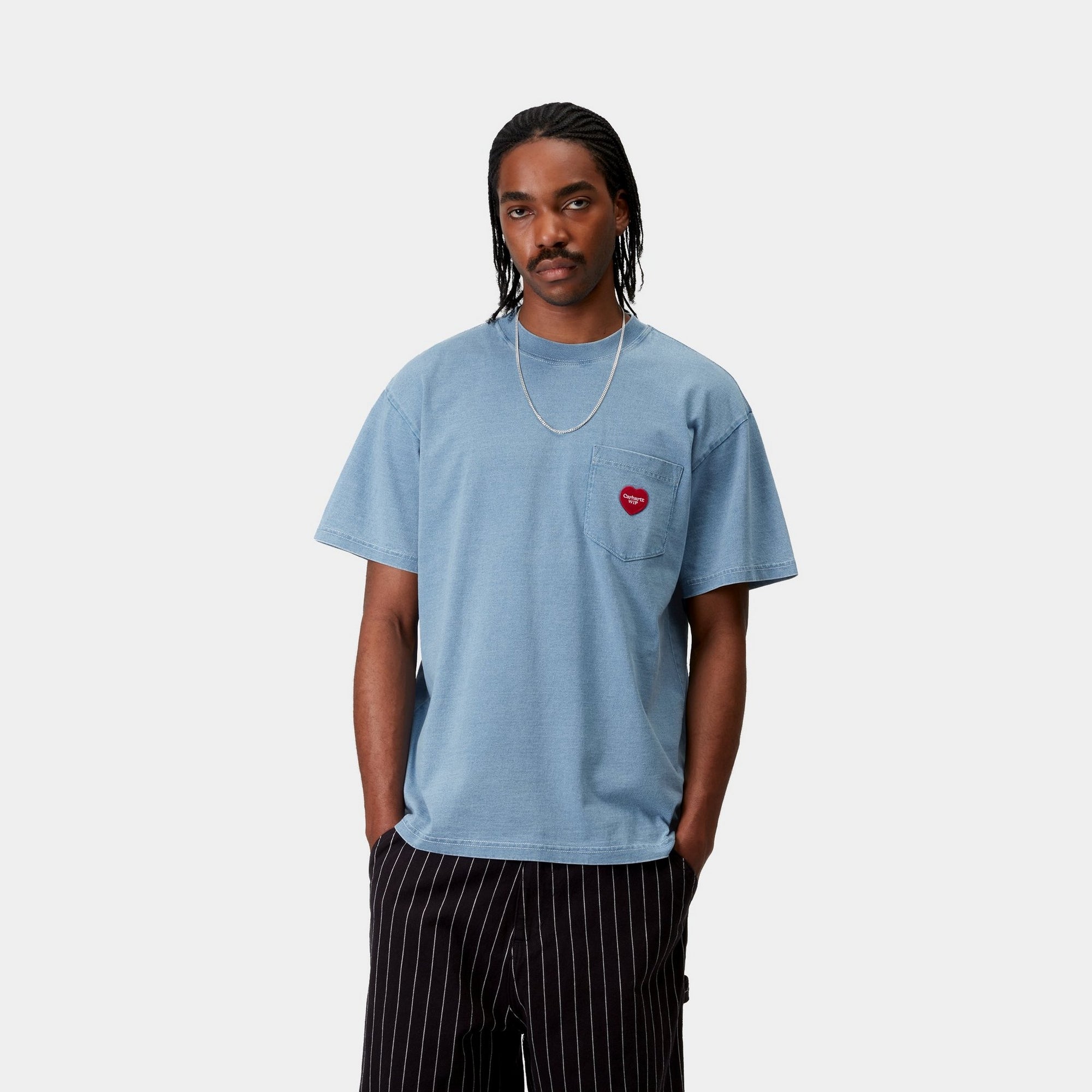 Men's Light Blue Pocket T-Shirt - Soft Cotton Casual Tee for Everyday Wear | Perfect for Work, Outings & Relaxing