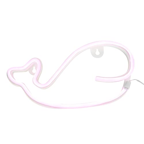 Whale Neon Light Sign - Safe LED Decor for Weddings, Beauty Salons & Parties - Perfect for Wall Decor & Event Lighting