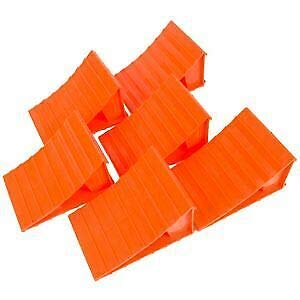 95036 Wheel Chocks - Pack of 6 - Heavy Duty Rubber Wheel Stops for Trucks, Trailers & RVs - Perfect for Parking, Loading Docks & Vehicle Maintenance
