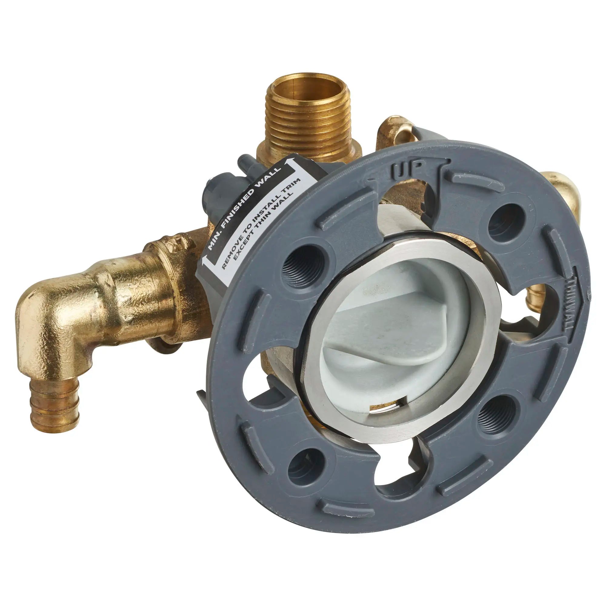 Flash® Universal Shower Rough-In Valve with PEX Inlet Elbows - Compatible with Crimp Ring System - Perfect for Bathroom Remodeling and Plumbing Installations