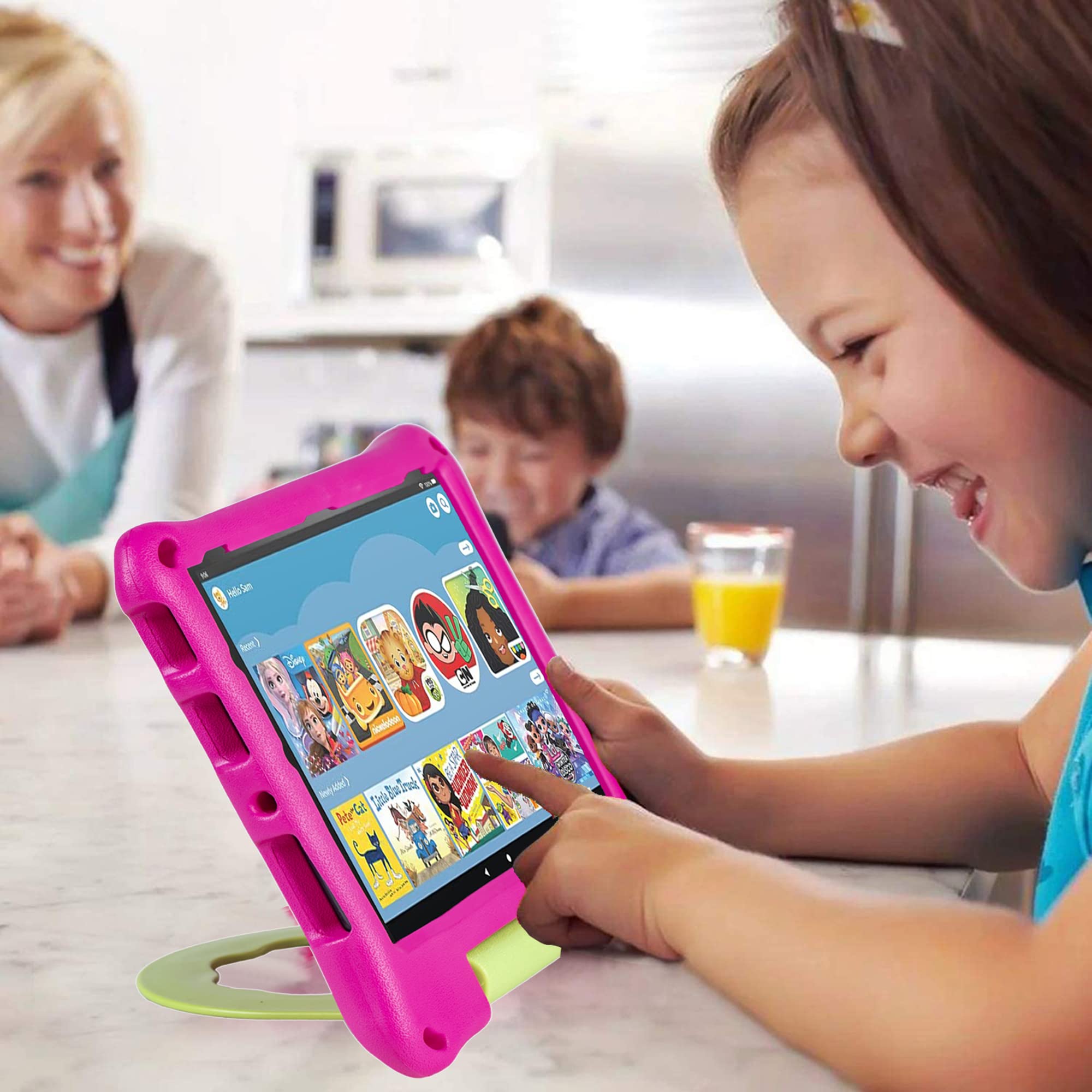 2023 New 10-inch Tablet Case for iPad 10 (2021/2023 11th/13th Gen) - Lightweight Anti-Slip Shockproof Kids-Friendly Protective Cover | Compatible with 10-inch Tablets (Not for iPad Pro/Samsung) - Rose Pink | Perfect for School, Travel & Home Use