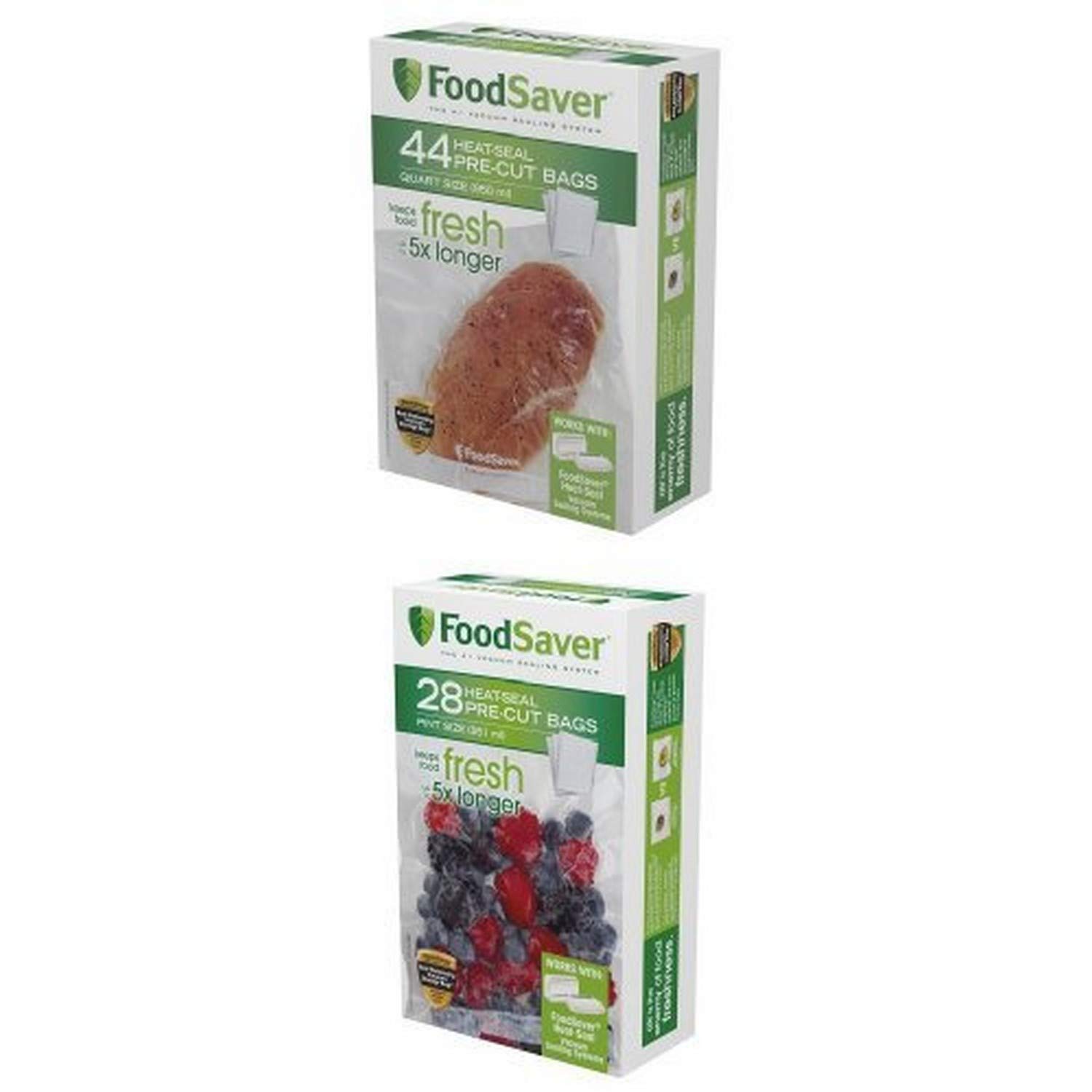 FoodSaver Vacuum Sealer Bags - 44 Quart & 28 Pint Size Bundle for Fresh Food Storage | Freezer, Sous Vide, Meal Prep & Long-Term Food Preservation