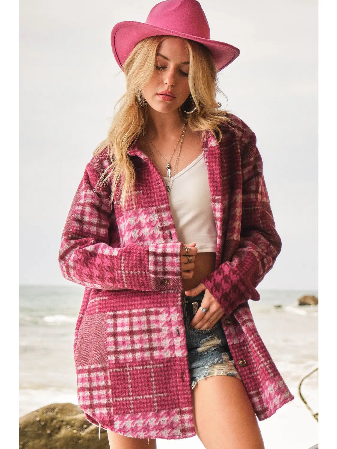 Gingham Plaid Shacket for Women & Men - Lightweight Flannel Shirt Jacket with Multiple Colors - On Sale $35.20 - Perfect for Fall Layering, Outdoor Adventures & Casual Style