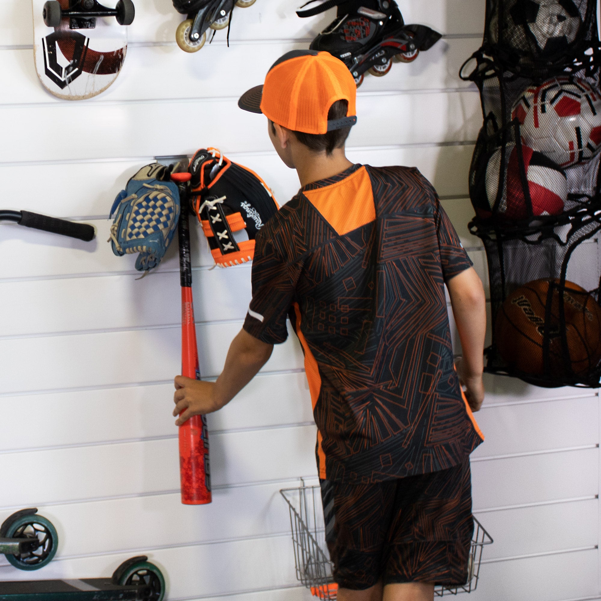 Durable Ski and Baseball Hooks - 2 Pack Heavy Duty Wall Mount Hangers for Sports Equipment Storage - Perfect for Ski Poles, Baseball Bats, and Other Gear in Garage, Closet, or Entryway