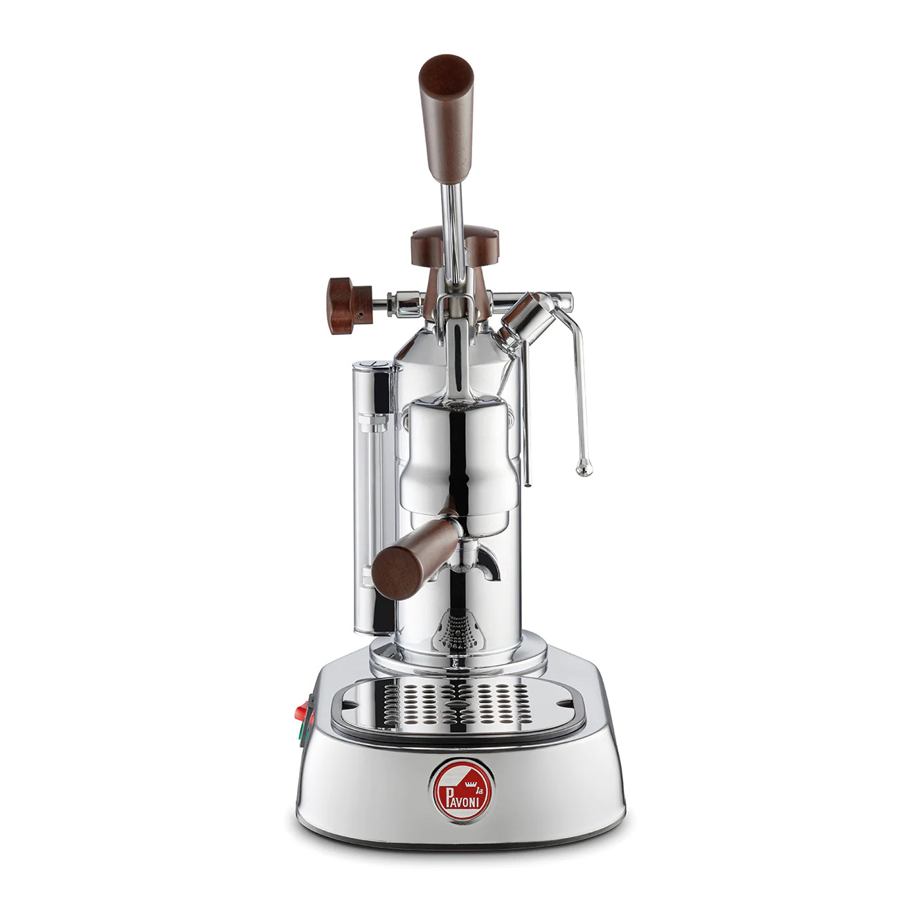 La Pavoni Europiccola Chrome Espresso Machine with Wood Handle - 8 Cup Capacity - Professional Home Barista Coffee Maker for Espresso & Cappuccino - Perfect for Kitchen, Office & Coffee Enthusiasts
