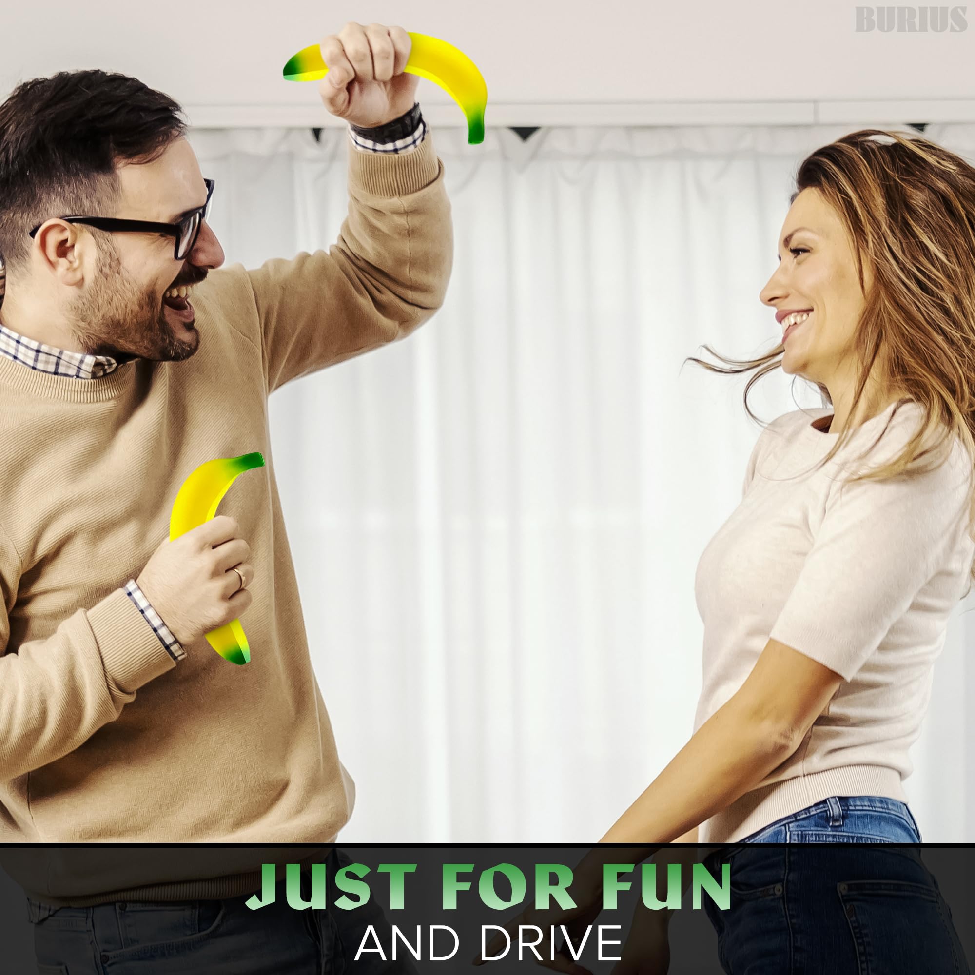 Banana Squishy Fidget Stress Relief Toys for Adults & Kids - Soft Foam Sensory Toys for Anxiety, ADHD, Autism - Fun Party Favors, Office Desk Decor & Classroom Sensory Tools - Stretchy Yellow Banana Anti-Stress Toy