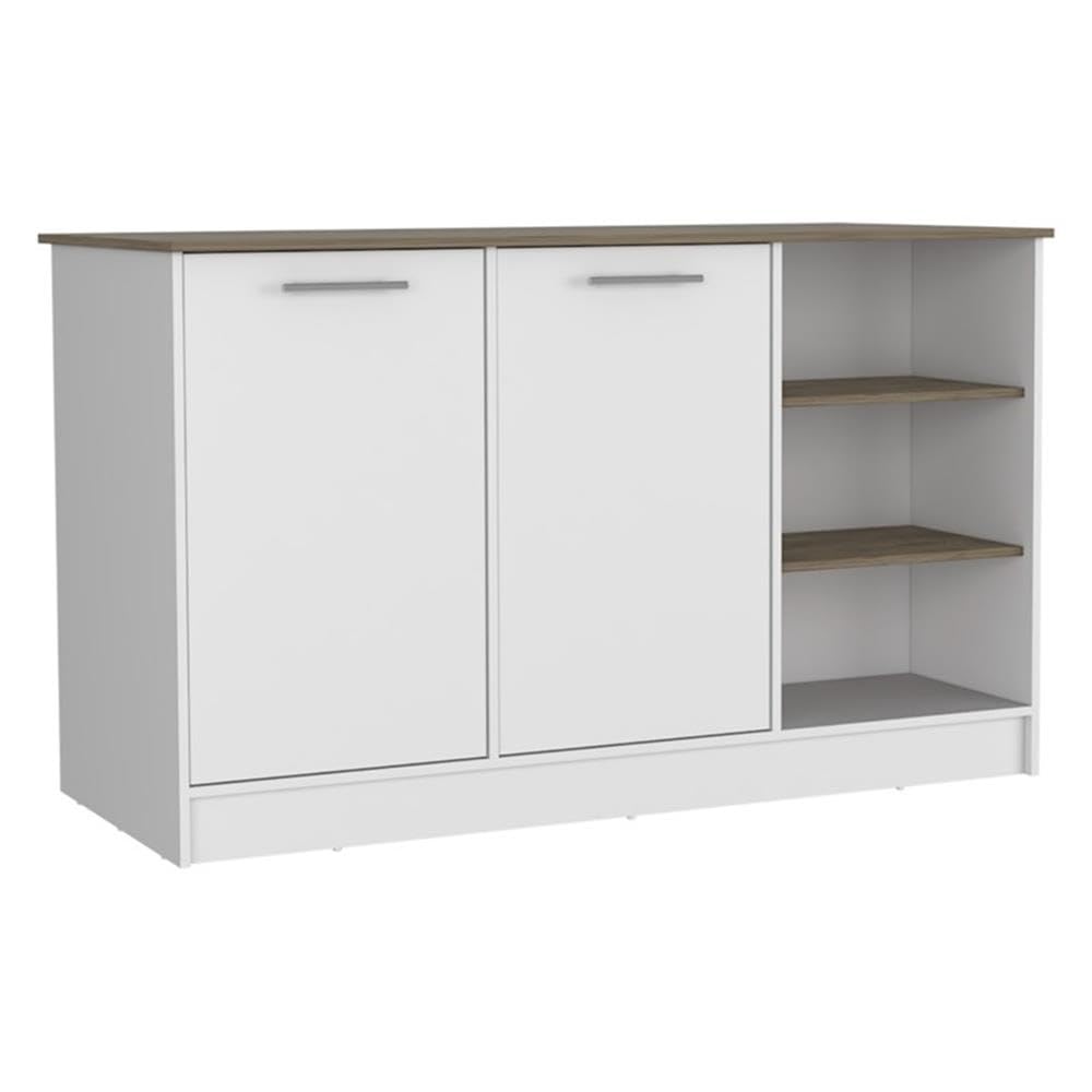 TUHOME Multi-Color Engineered Wood Kitchen Island with Storage - Modern Rolling Kitchen Cart for Small Spaces, Food Prep & Dining - Perfect for Apartments, Condos & Open Kitchens