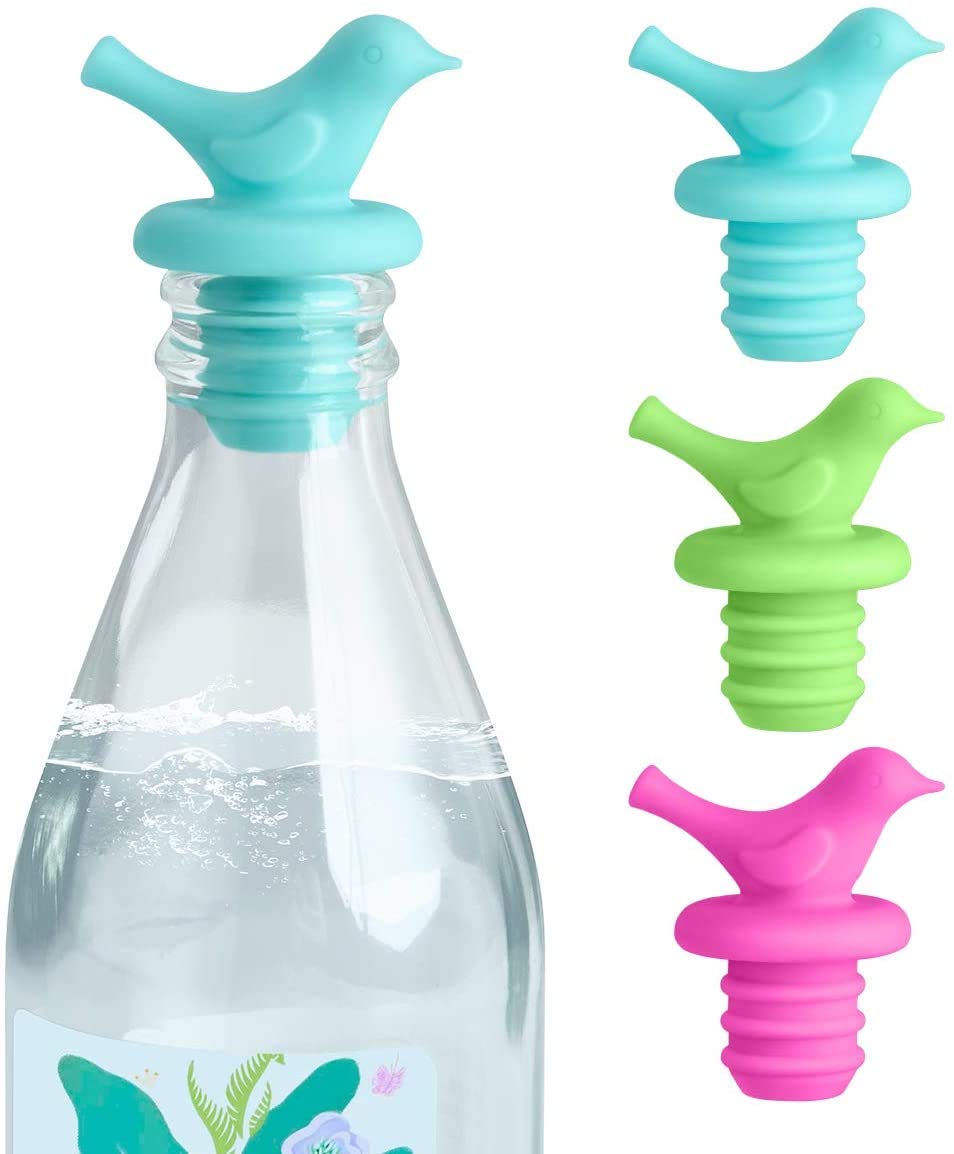 Shuban 4-Pack Silicone Wine Bottle Stoppers - Reusable Wine and Beverage Sealer Plug, Rubber Wine Saver for Bar, Kitchen, Party - Perfect for Holiday Gatherings, Weddings & Home Entertaining