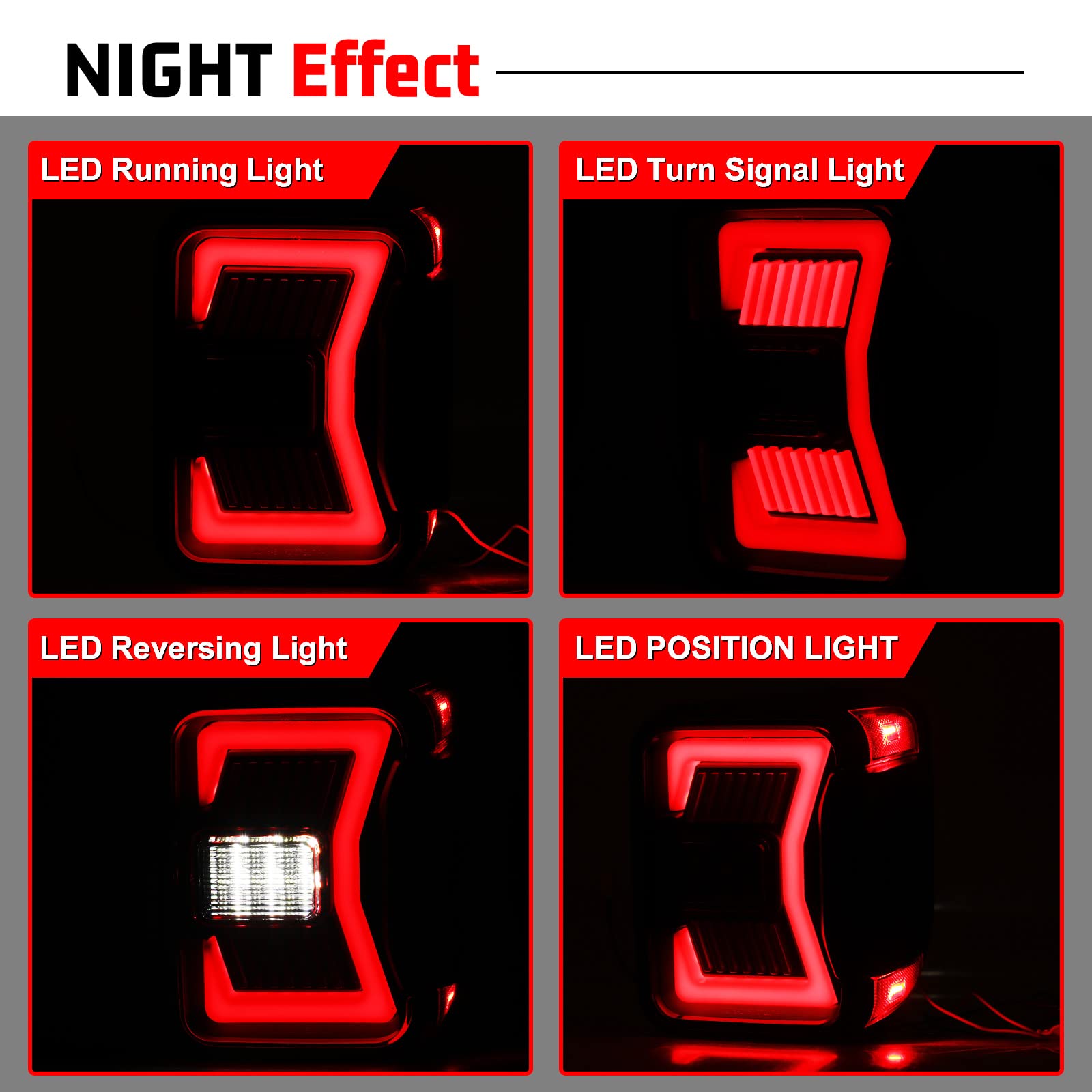 LED Tail Lights for 2019-2023 Jeep Gladiator JT - Sequential Turn Signal Tail Lamp Assembly Replacement with Clear Lens | Upgrade for Gladiator Pickup Truck, Off-Road & Night Driving Safety
