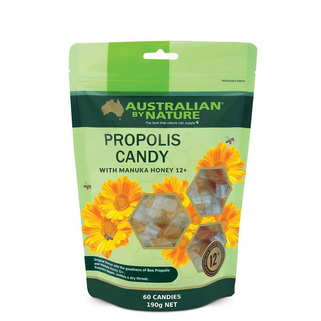 Australian By Nature Propolis Candy with Manuka Honey - Natural Immune Support & Sore Throat Relief - Perfect for Travel, Work & Daily Wellness