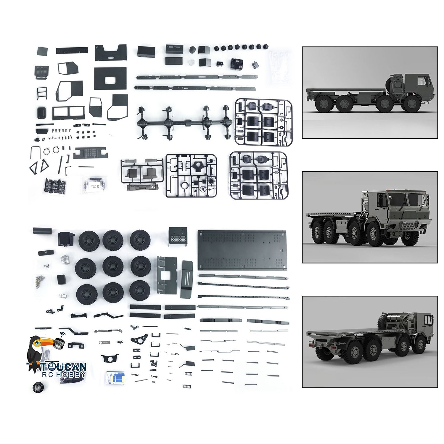 CAPO MINI TATRA CUB3 8X8 1/18 Scale Metal CNC RC Military Transport Truck with 2-Speed Gearbox & Locking Differential Axles - DIY Model Car for Off-Road Adventure & Collectors