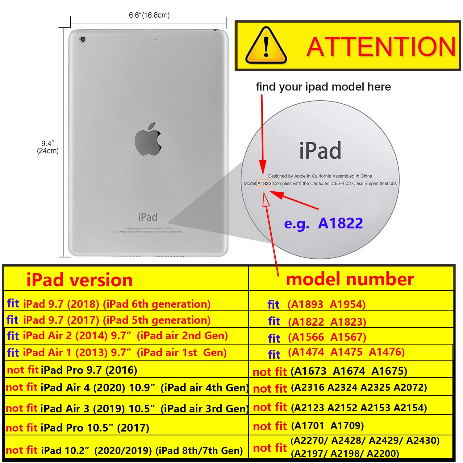Premium PU Leather Trifold Smart Case for iPad 9.7 (2017/2018), iPad Air 1/Air 2 (9.7 Inch) - Clear TPU Back Cover with Apple Pencil Holder & Auto Wake/Sleep Function - Compatible with iPad 6th/5th Generation - Black Marble Design - Perfect for Work, Travel and Everyday Use