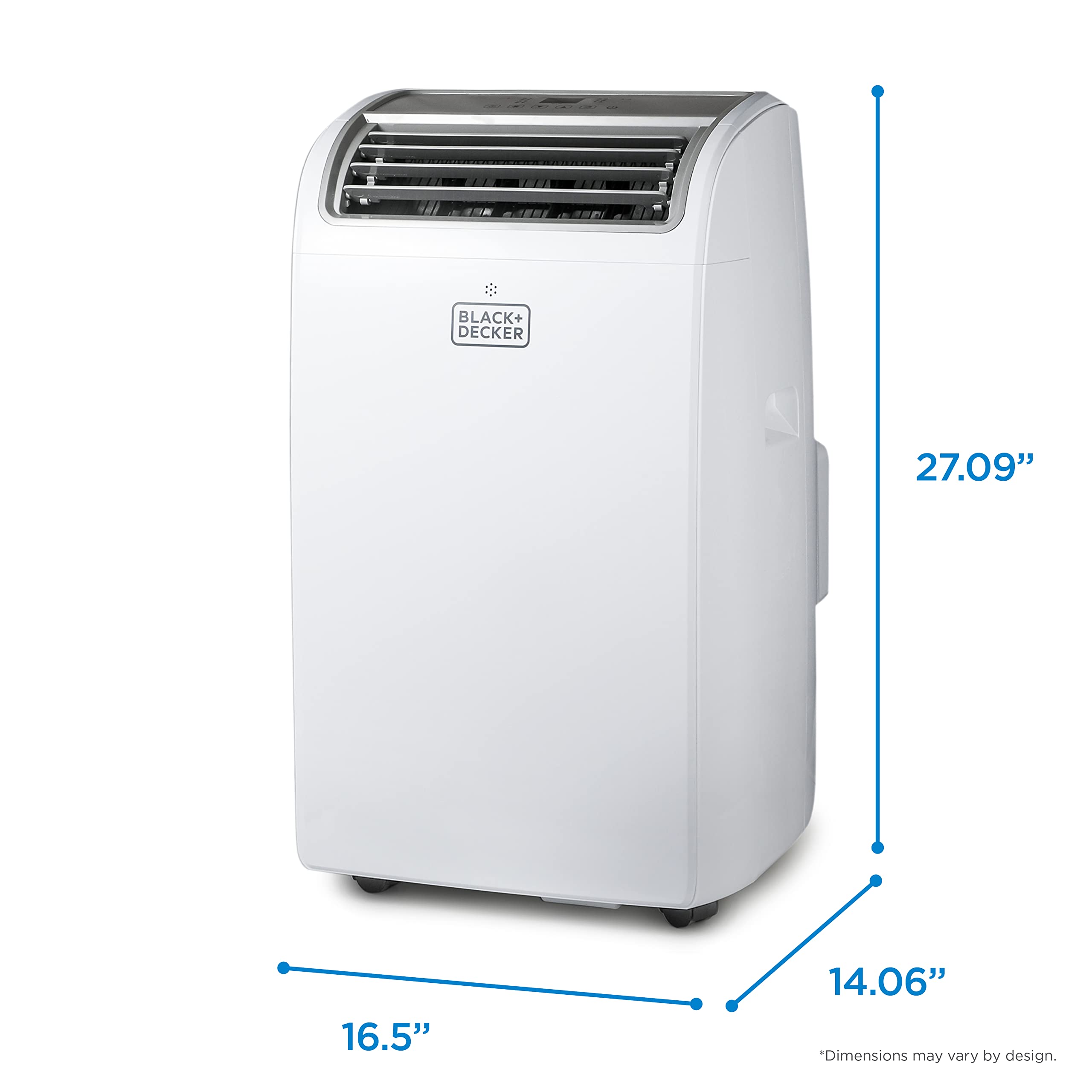 BLACK+DECKER 12,000 BTU Portable Air Conditioner for Rooms up to 550 Sq.Ft - Energy Efficient Cooling with Remote Control, White - Perfect for Bedrooms, Living Rooms & Home Offices
