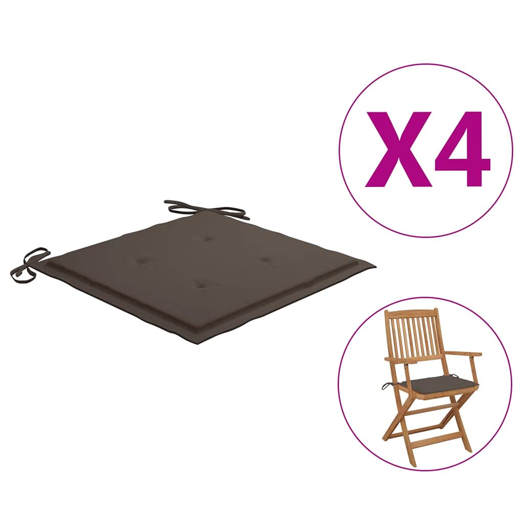 4-Piece Garden Chair Cushions Set with Ties - 15.7