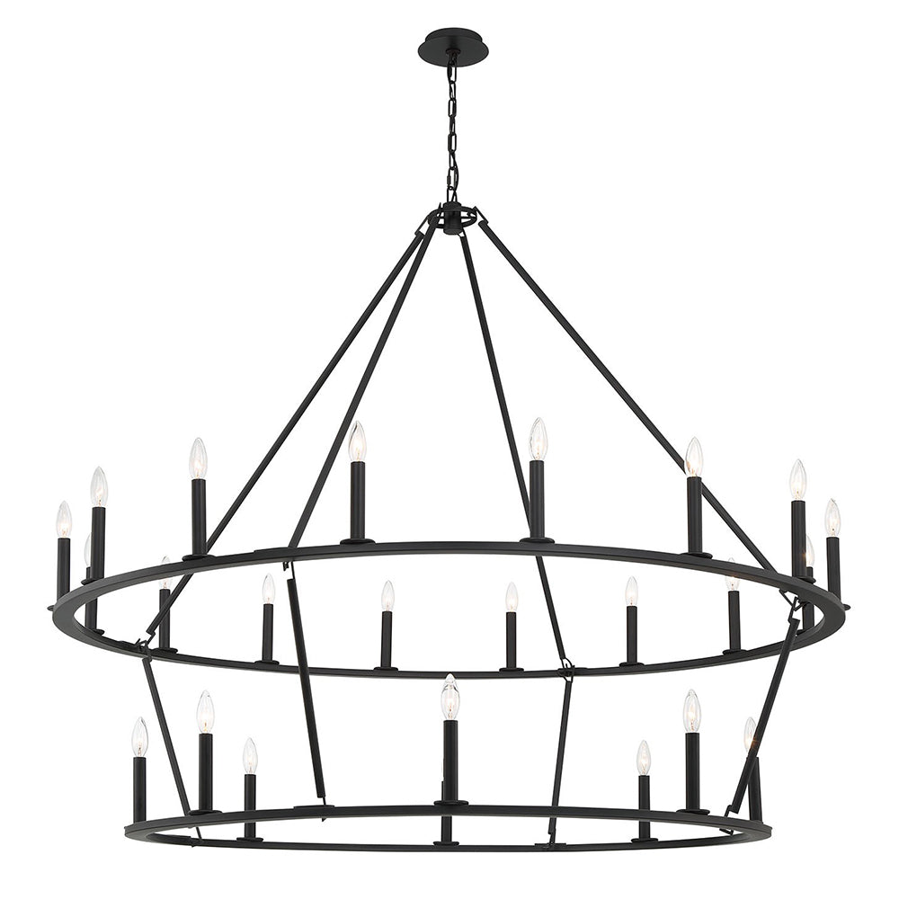 Lancelot II 24-Light Black Crystal Chandelier - Elegant Dining Room & Foyer Lighting Fixture for Modern Home Decor