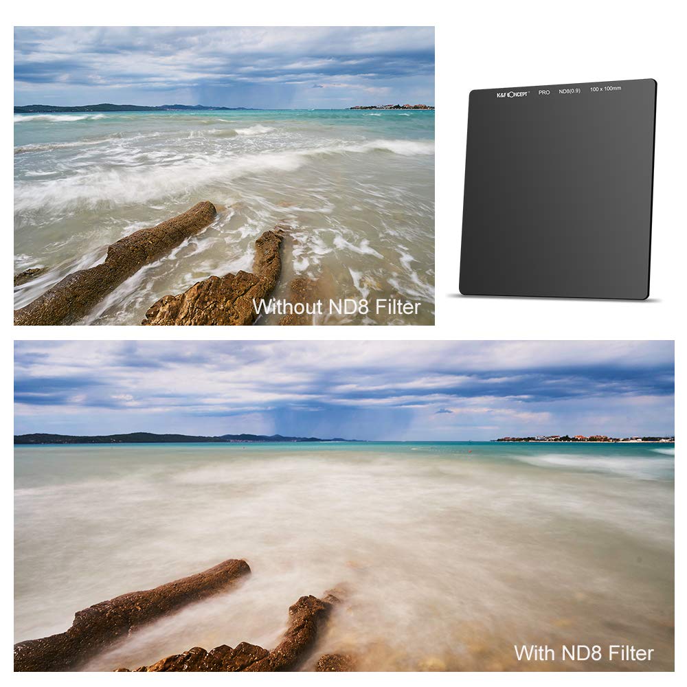 Square ND1000 + ND8 Professional Filter Kit (12 Pcs) - 10 Stop ND1000 & 3 Stop ND8 Lens Filters with Metal Holder, 8 Adapter Rings & Protective Case - Perfect for Landscape, Long Exposure & Daylight Photography