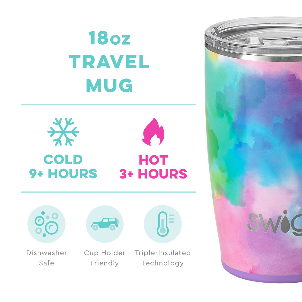Swig Life Cloud Nine 18oz Insulated Stainless Steel Travel Mug - Leakproof Coffee Tumbler for Hot & Cold Drinks - Perfect for Commuting, Camping & Office Use
