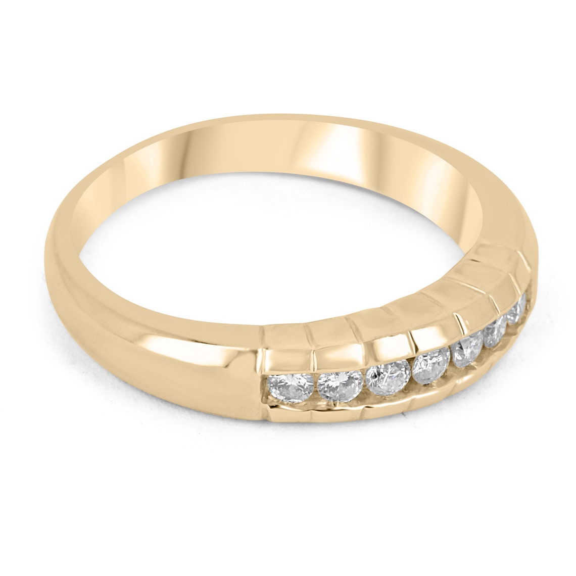 0.30 Carat Men's Diamond Ring in 14K Yellow Gold - Elegant Wedding Band, Anniversary Gift for Him, Engagement Ring for Men