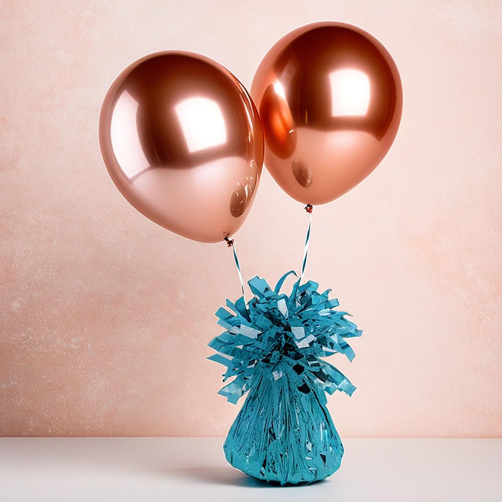 Dazzling Caribbean Blue Small Foil Balloon Weight (6 oz) - Heavy Duty Party Anchor for Helium Balloons, Eye-Catching Design - Perfect for Birthday Parties, Baby Showers, Weddings & Special Events