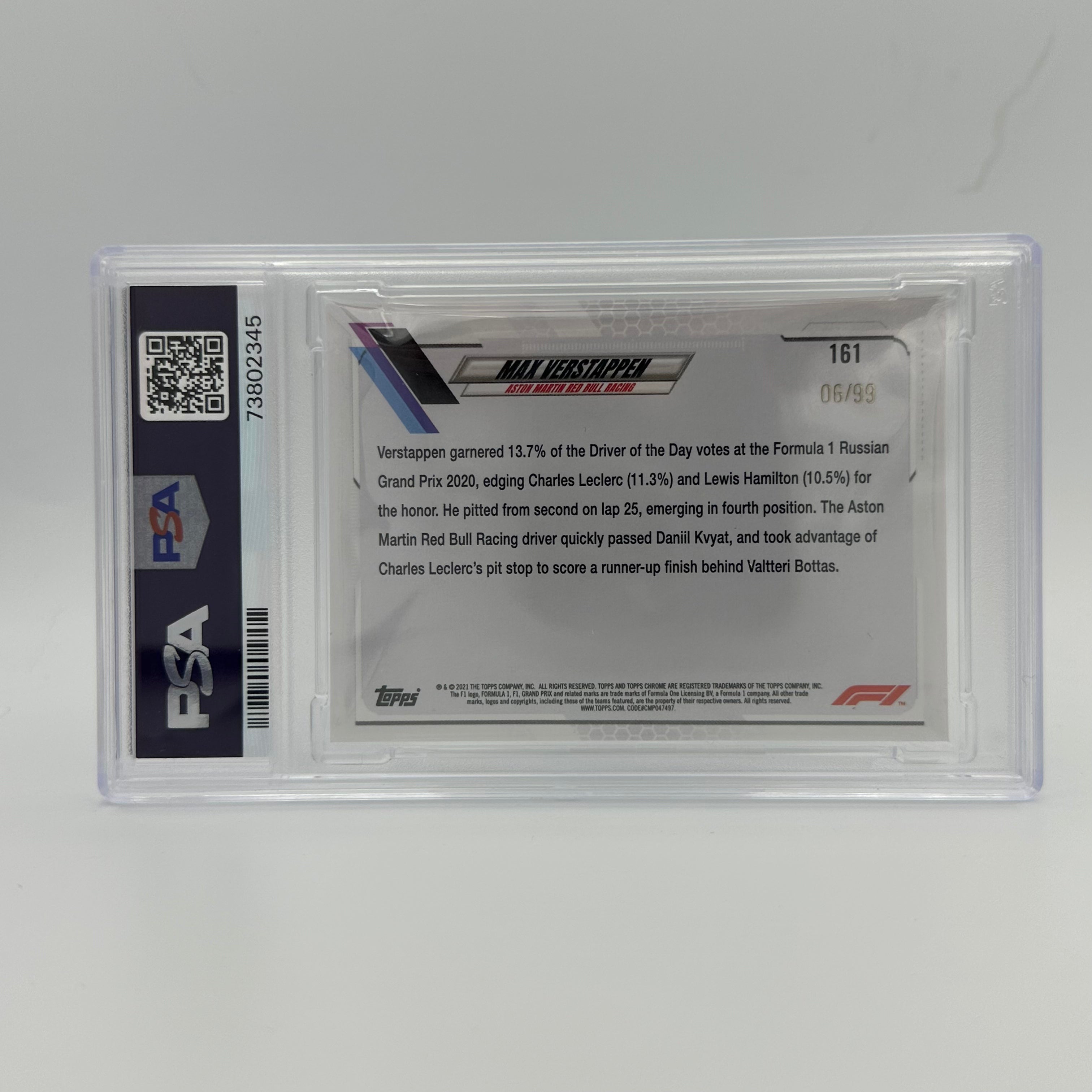 PSA 9 2006 Topps Chrome Max Verstappen #161 Green Raywave Refractor Rookie Card - Perfect for Sports Collectors, Racing Fans & Investment
